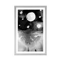 POSTER WITH MOUNT NIGHT SKY - BLACK AND WHITE - POSTERS