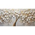 CANVAS PRINT A GOLDEN TREE WITH FLOWERS - PICTURES OF TREES AND LEAVES - PICTURES