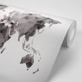 WALLPAPER POLYGONAL MAP OF THE WORLD IN BLACK AND WHITE - WALLPAPERS MAPS - WALLPAPERS