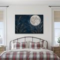 TABLEAU SUR TOILE – NUIT AU CLAIR DE LUNE DANS LES ROSEAUX DORÉS - TABLEAUX MOIS - TABLEAUX