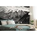 SELF ADHESIVE WALL MURAL MOUNTAIN PANORAMA IN BLACK AND WHITE - SELF-ADHESIVE WALLPAPERS - WALLPAPERS