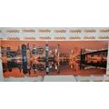 CANVAS PRINT REFLECTION OF MANHATTAN IN THE WATER - PICTURES OF CITIES - PICTURES