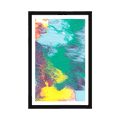 AFFICHE AVEC MONTURE ABSTRACTION AUX COULEURS PASTEL - ABSTRAIT ET À MOTIFS - AFFICHES