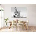 CANVAS PRINT MILKSHAKE IN BLACK AND WHITE - BLACK AND WHITE PICTURES - PICTURES