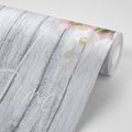 PAPIER PEINT – ORCHIDÉE VINTAGE AVEC INSCRIPTION - L'AMOUR COMMENCE À LA MAISON - PAPIERS PEINTS - 🔥 VENTE TOTALE 🔥