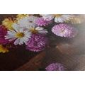 CANVAS PRINT STILL LIFE WITH AUTUMN CHRYSANTHEMUMS - PICTURES FLOWERS - PICTURES