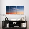 TABLEAU EN 5 PARTIES – CIEL DU SOIR EN COULEURS - TABLEAUX LEVER ET COUCHER DE SOLEIL - TABLEAUX