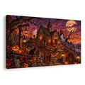 OBRAZ STRAŠIDELNÝ KOSTEL POD ÚPLŇKEM - HALLOWEENSKÉ A HOROROVÉ OBRAZY - OBRAZY