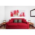 5-PIECE CANVAS PRINT RED FIELD TULIPS - PICTURES FLOWERS{% if product.category.pathNames[0] != product.category.name %} - PICTURES{% endif %}