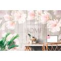 WALLPAPER VINTAGE MAGNOLIAS WITH AN INSCRIPTION - WALLPAPERS VINTAGE AND RETRO - WALLPAPERS