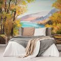 SELF ADHESIVE WALLPAPER OIL PAINTING OF A MOUNTAIN LAKE - SELF-ADHESIVE WALLPAPERS - WALLPAPERS