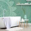 CARTA DA PARATI AUTOADESIVA – ARABESCO VERDE SU SFONDO ASTRATTO - CARTA DA PARATI AUTOADESIVE - CARTA DA PARATI