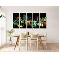 5-PIECE CANVAS PRINT ORGANIC FRUITS AND VEGETABLES - PICTURES OF FOOD AND DRINKS - PICTURES