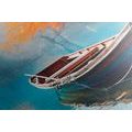 CANVAS PRINT A BOAT ON A DESERTED LAKE - PICTURES LAKES - PICTURES