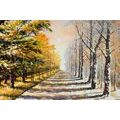 CANVAS PRINT AUTUMN AVENUE OF TREES - PICTURES OF NATURE AND LANDSCAPE - PICTURES