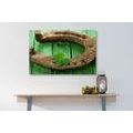 CANVAS PRINT HORSESHOE AND A FOUR-LEAF CLOVER FOR GOOD LUCK - STILL LIFE PICTURES - PICTURES