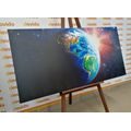 CANVAS PRINT BLUE PLANET EARTH - PICTURES OF SPACE AND STARS - PICTURES