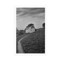 POSTER HOUSE ON A CLIFF IN BLACK AND WHITE - BLACK AND WHITE - POSTERS