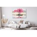 CANVAS PRINT ORIENTAL CHERRY IN PINK DESIGN - PICTURES OF NATURE AND LANDSCAPE - PICTURES