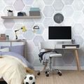 TAPET AUTOADEZIV MODEL HEXAGONAL GRI-ALBASTRU - TAPETE AUTOADEZIVE - TAPETURI