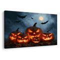 WANDBILD HALLOWEEN-KÜRBISSE UNTER FLEDERMÄUSEN - HALLOWEEN- UND HORROR-BILDER - BILDER
