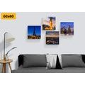 CANVAS PRINT SET NIGHT CITIES - SET OF PICTURES - PICTURES