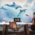 SAMOLEPIACA TAPETA PODMORSKÝ SVET S DELFÍNMI - TAPETY MORSKÉ ŽIVOČÍCHY - TAPETY