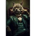 CANVAS PRINT ANIMAL GANGSTER CAT - PICTURES OF ANIMAL GANGSTERS - PICTURES