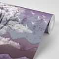 SELF ADHESIVE WALLPAPER TREE IN THE CLOUDS IN A PURPLE LANDSCAPE - SELF-ADHESIVE WALLPAPERS - WALLPAPERS