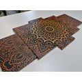 5-TEILIGES WANDBILD VINTAGE-MANDALA IM INDISCHEN STIL - BILDER MIT FENG SHUI-MOTIVEN - BILDER