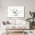 WANDBILD VERSCHLUNGENE HERZEN IN LINIEN - BILDER MIT LIEBESMOTIVEN - BILDER