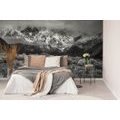 SELF ADHESIVE WALL MURAL UNIQUE BLACK AND WHITE MOUNTAIN LANDSCAPE - SELF-ADHESIVE WALLPAPERS - WALLPAPERS