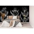 SELF ADHESIVE WALLPAPER BLACK AND WHITE FOLKLORE ORNAMENTS - SELF-ADHESIVE WALLPAPERS - WALLPAPERS