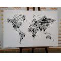 CANVAS PRINT MUSICAL WORLD MAP IN INVERSE FORM - PICTURES OF MAPS - PICTURES