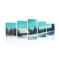 5-PIECE CANVAS PRINT FAIRY TALE WINTER LANDSCAPE - PICTURES OF NATURE AND LANDSCAPE - PICTURES