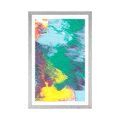 AFFICHE AVEC MONTURE ABSTRACTION AUX COULEURS PASTEL - ABSTRAIT ET À MOTIFS - AFFICHES