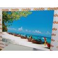 CANVAS PRINT WHITE SANDY BEACH ON THE ISLAND OF BAMBOO - PICTURES - 🔥 TOTAL SALE 🔥
