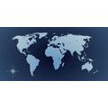 CANVAS PRINT WORLD MAP IN SHADES OF BLUE - PICTURES OF MAPS - PICTURES