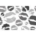 SELF ADHESIVE WALLPAPER POP ART GRAY KISSES - SELF-ADHESIVE WALLPAPERS - WALLPAPERS