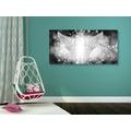 CANVAS PRINT BLACK AND WHITE WINGS WITH ABSTRACT ELEMENTS - BLACK AND WHITE PICTURES - PICTURES