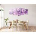 5-PIECE CANVAS PRINT PURPLE LILAC FLOWER - PICTURES FLOWERS - PICTURES