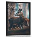 POSTER DEER IN A PINE FOREST - ANIMALS - POSTERS