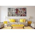 5-PIECE CANVAS PRINT FLOWERS WITH PEARLS - ABSTRACT PICTURES - PICTURES