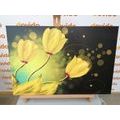 WANDBILD BLUMEN AUS GOLD - ABSTRAKTE BILDER - BILDER