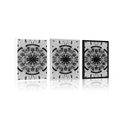 POSTER MANDALA ABSTRACTION IN BLACK AND WHITE - BLACK AND WHITE - POSTERS