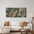 5-TEILIGES WANDBILD ABSTRAKTE BLÄTTER IN BEIGE - WANDBILDER ABSTRAKTE FORMEN - BILDER