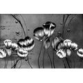 SELF ADHESIVE WALLPAPER BLACK AND WHITE POPPIES WITH AN ETHNO TOUCH - SELF-ADHESIVE WALLPAPERS - WALLPAPERS