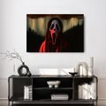WANDBILD UNHEIMLICHER SCHREI IN ROTER KAPUZE - HALLOWEEN- UND HORROR-BILDER - BILDER