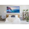 CANVAS PRINT SEA WAVES ON THE COAST - PICTURES OF NATURE AND LANDSCAPE - PICTURES