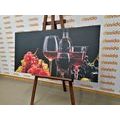 CANVAS PRINT ITALIAN WINE AND GRAPES - PICTURES OF FOOD AND DRINKS - PICTURES